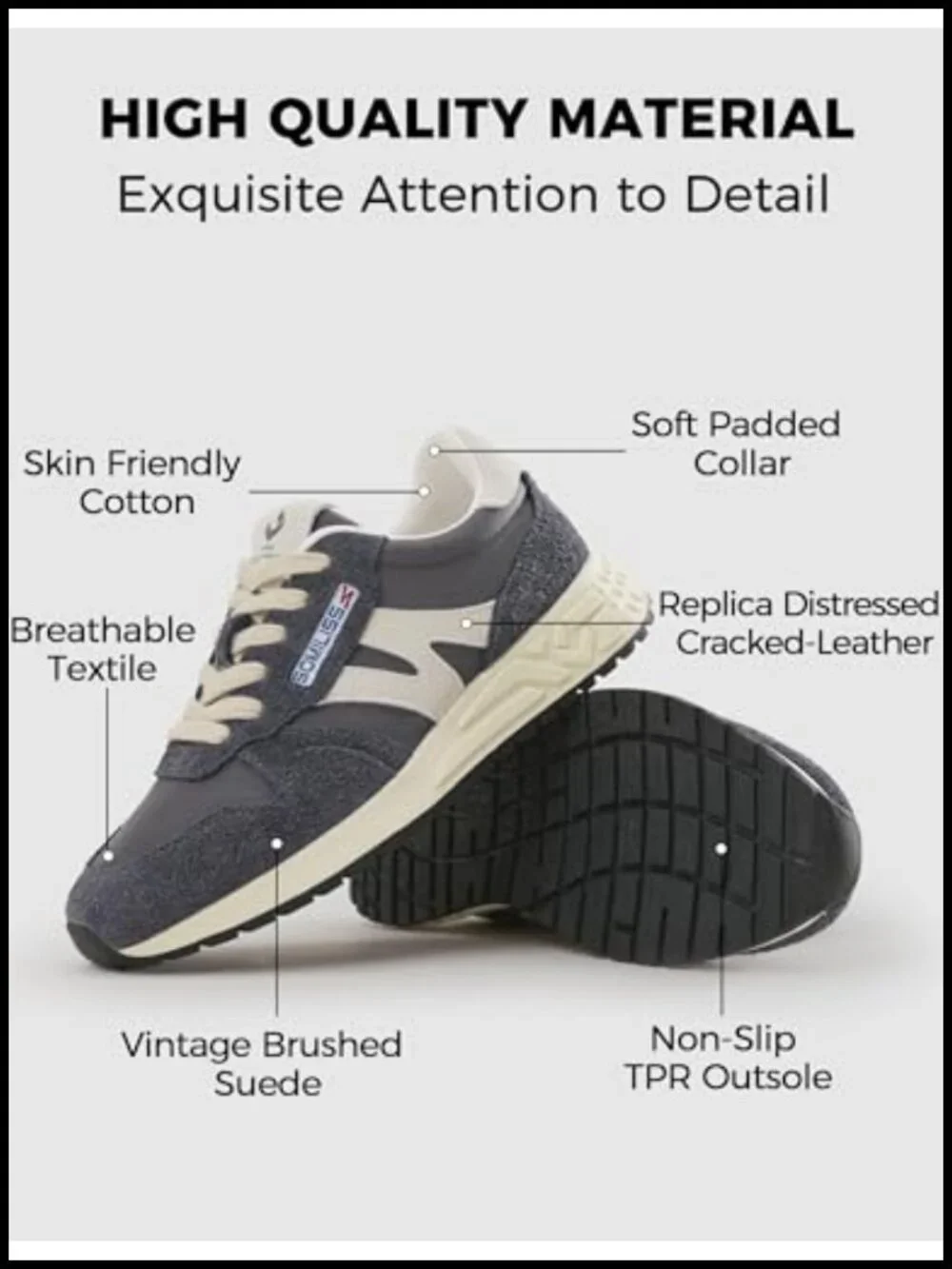 Women's Retro Casual Fashion Sneakers, Comfort Walking Shoes with Suede Fabric